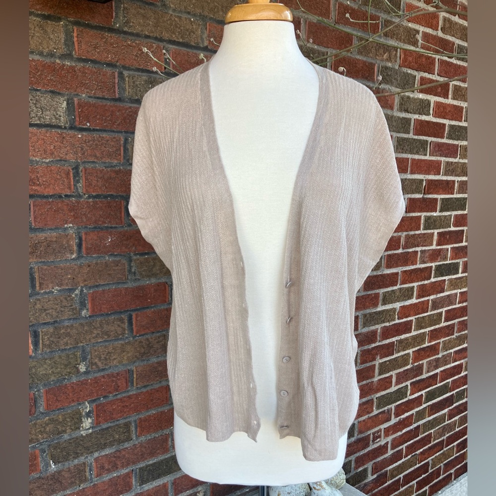 Eileen Fisher Women’s Cotton and Linen Cardigan (Sz L)